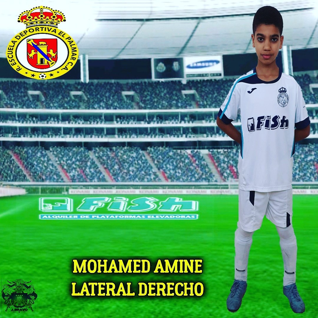 REDPalmarCA's tweet photo. Mohamed Amine lateral derecho del equipo tercera alevín 
#realescueladeportivaelpalmar 
#personasformacion 
#basesescueladeportiva https://t.co/Xn5346VsbX