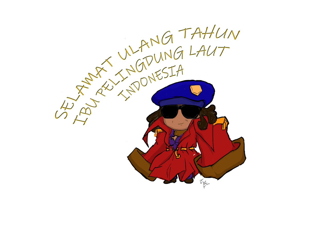 kazedoom's tweet photo. selamat ulang tahun ibu @susipudjiastuti semoga sehat selalu.
semoga laut kita tetap kuat dengan adanya seorang @susipudjiastuti 
ini ilustrasi dari tangan amatir saya, semoga berkenan di hati ibu. https://t.co/mPyc4YDYlO