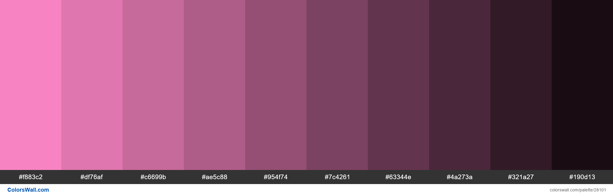 Shades of Tea Rose color #F883C2 hex ...