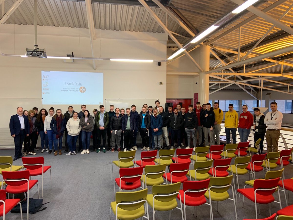 WorldofESF's tweet photo. ESF’s Alan Lowry presented to over 50 science and design students at the @NRCCollege Newtownabbey yesterday, offering advice on street furniture engineering and design.
Check out the pictures below! Thank you NRC. #WorldOfESF #NRC #Education #StreetFurniture #Design https://t.co/muw2976tH4