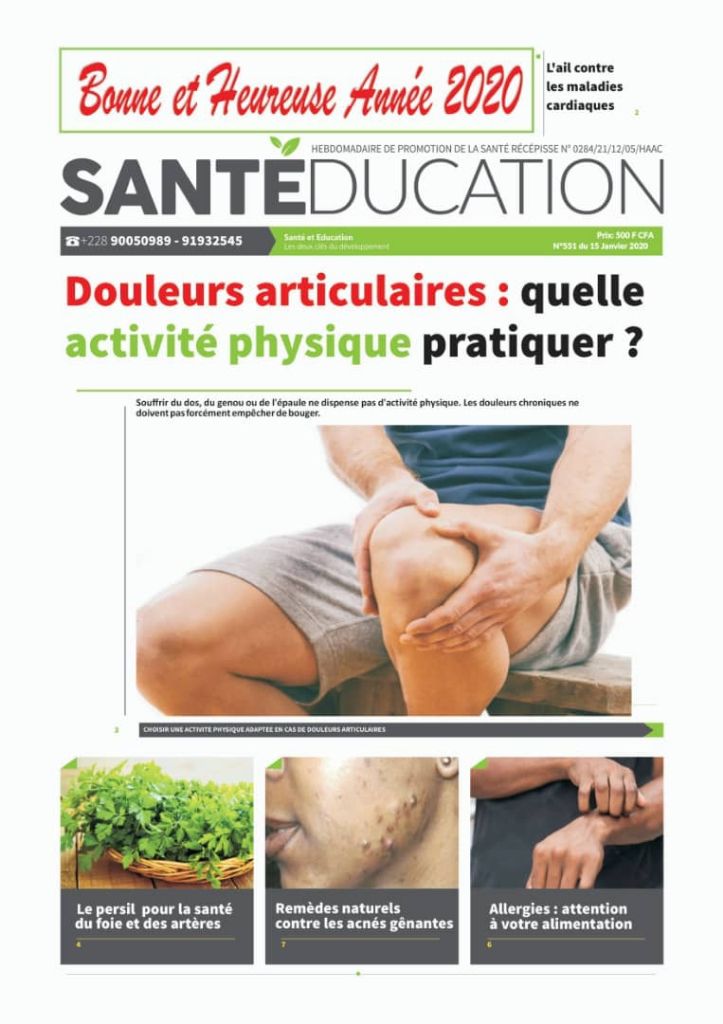 journalsante's tweet photo. Découvrez les activités physique a pratiquer contre les douleurs articulaires cette semaine dans votre journal Santé-Education, disponible dans les kiosques et points de ventes habituels.

# SantéEducation
#PromotionSanté
#Togo https://t.co/csIrQi8QAZ