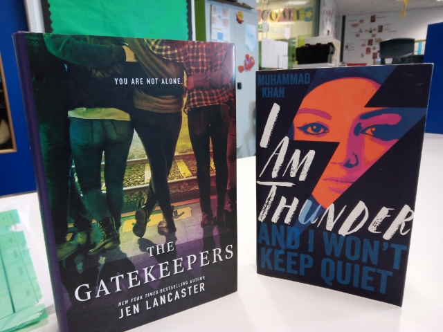 LHSMcFarlane's tweet photo. Some great additions to our upper school section #Iamthunder #TheGatekeepers @mkhanauthor #JenLancaster thanks to @LJBentley27 #lovereading #readingforpleasure #YoungAdult 😍📚 https://t.co/5zG0UmYHzA