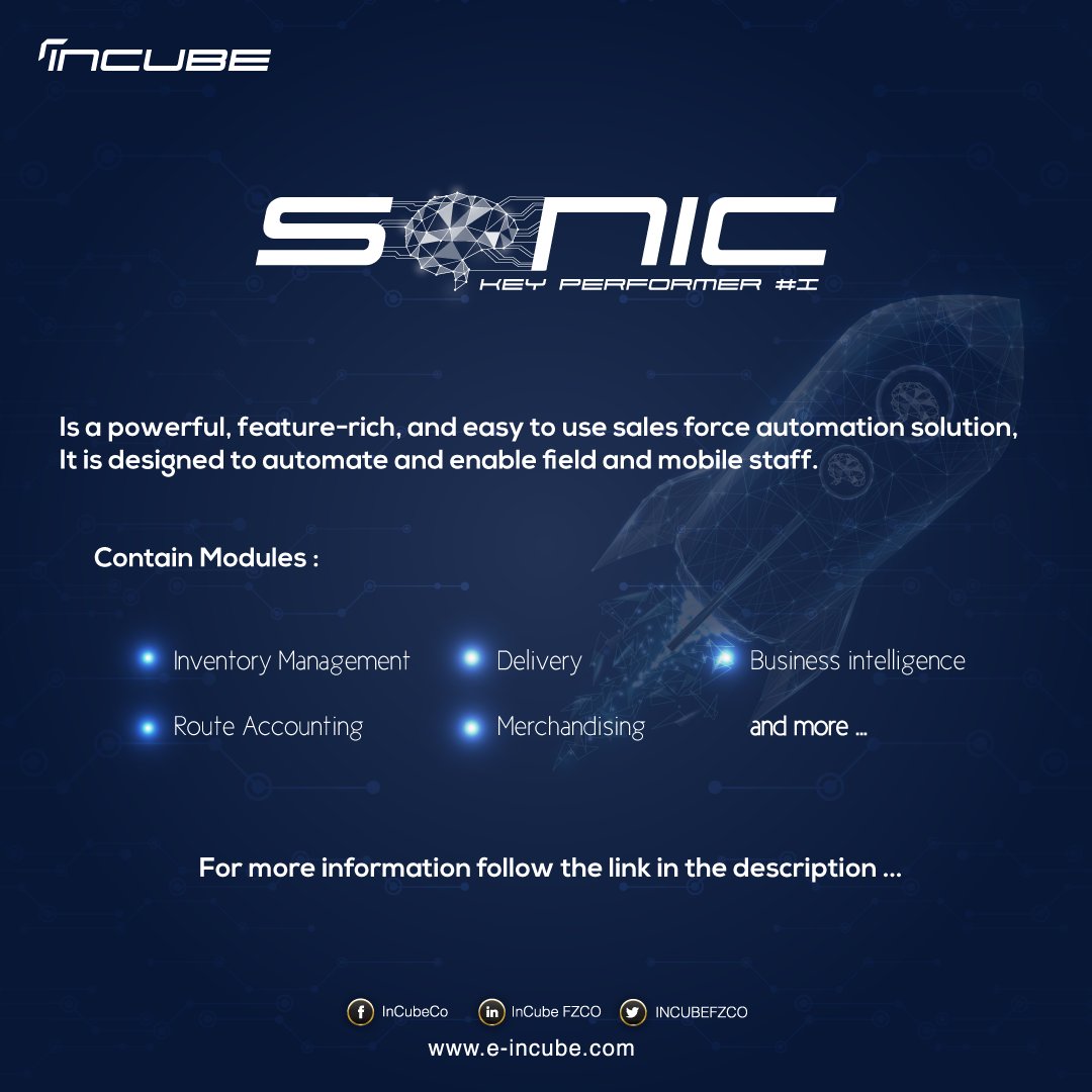 INCUBEFZCO's tweet photo. SONIC 🚀
Full modules to uplift business efficiency
For more information about it please visit us :
https://t.co/CQhugu6z1S ✅
#Future_of_technology #InCube2020 #IT #Mobility #marketing #InCube #Creative #Creative_Post #SONIC #new_SONIC #SONIC_2020 #saas https://t.co/jDziB0wIv0