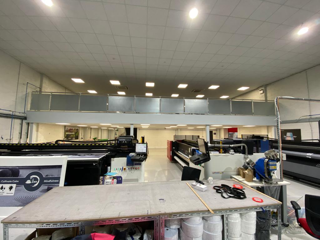 NexusWorkspace's tweet photo. Our work is now complete on the production mezzanine floor for Northern Flags. The project also involved the creation of a knock through for their new conveyor system. All that's left now, is for them to move their operatives onto the mezzanine. https://t.co/8spy5uVMVG