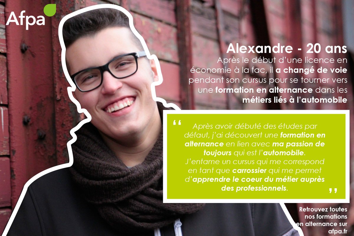 AFPA_BRETAGNE's tweet image. [ #ALTERNANCE ]
Jeune et alternance ! Un combo gagnant qui permet d'acquérir de l'expérience progressivement dans la réalité du métier ! Comme Alexandre, tentez l'expérience ? 
En savoir +, c'est par ici:  afpa.fr/contrat-en-alt…👍
#alternance #experiencepro #jemeforme #formation