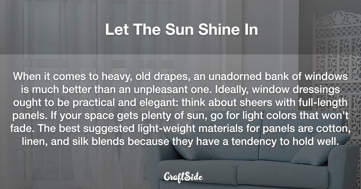 CraftSidenet's tweet image. Home Decor Tip: Let The Sun Shine In!
#homedecor #homedesign #interiordesign #interiordecor #homeimprovement #homedesignideas #HomeDecoration