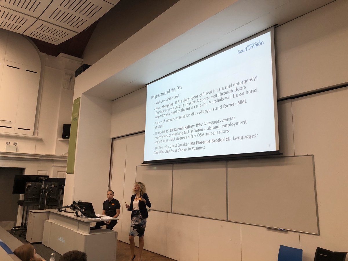 APlutino's tweet photo. Our wonderful outreach team Jane Lavery and @djp100rsch outlining main features of #whylanguagesmatter day @ModernLangs @unisouthampton @HumanitiesUoS #languagesmatter https://t.co/dtVeuTrJ9s