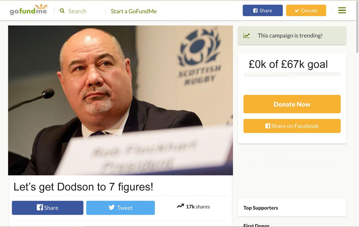 BurghbS's tweet photo. .@theoffsideline feeing bad for Dodson that he was shy of £1mil so let’s get the rugby community together to help push him over 7 figures! 

#donate4dodson #rugby https://t.co/OaaAcpupjC