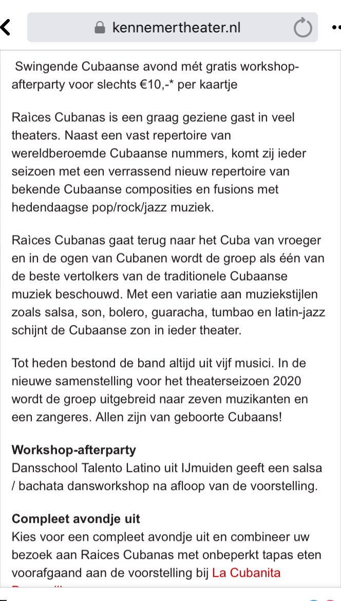 Samen met mijn danspartner Anique geven we een workshop #salsa / #bachata bij de Cubaanse after-party <a href="/Kennemertheater/">Kennemer Theater</a> . Meer info...