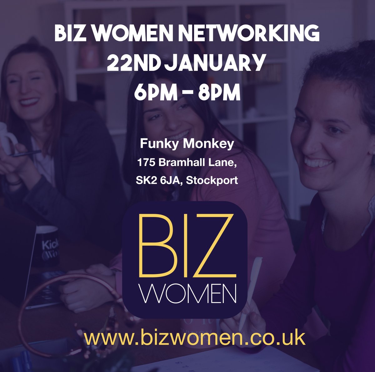 _BizWomen's tweet photo. Free business networking event for ladies in Stockport on the 22nd of January (Next Wednesday!) at 6pm. Come along and meet other Biz Women! #bizwomen

#businesswoman #Stockport #EVENT #networking #WednesdayWisdom #WednesdayMotivation #investment #women #womenintech #stockportbiz https://t.co/rGaPRIQq8j
