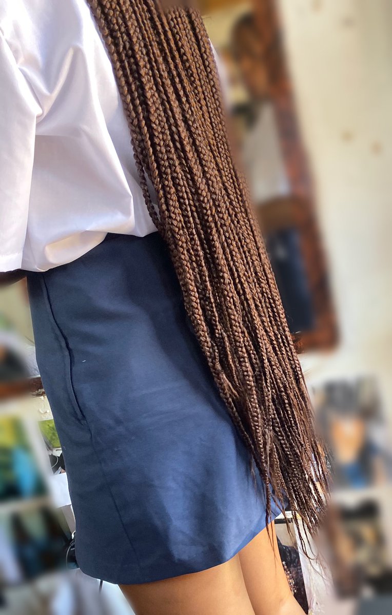 unono was sent back to remove her braids because of the length + the colour and she’s been fighting all morning.