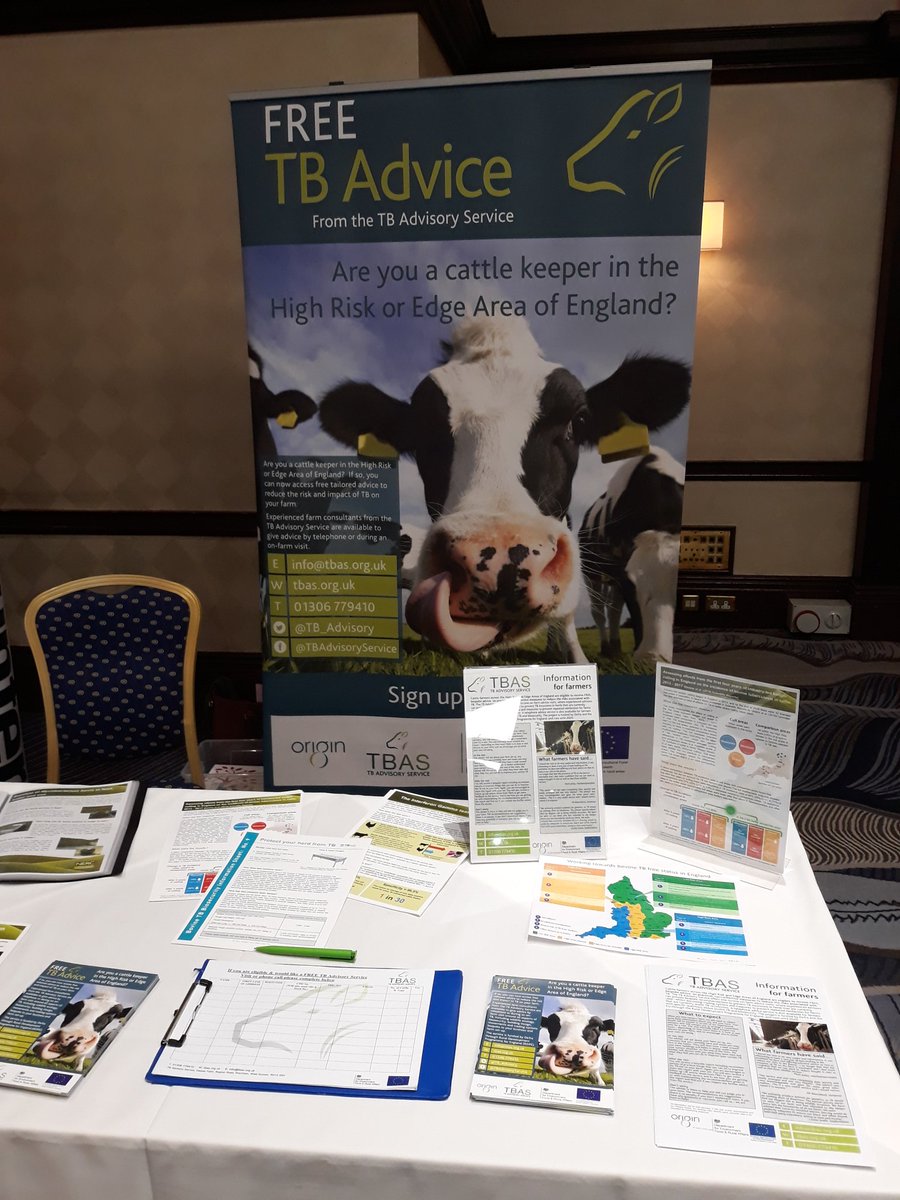 TB_Advisory's tweet photo. Weโre all set at stand 5 #AHDAconference - come and say hello if you are here today or tomorrow, and see how we could help your farmers stay or become #tbfree or just to understand more about #bovineTB ๐๐ #AHDA2020 @AHDAsocial @AMTRASQP https://t.co/CbIvsulqCf