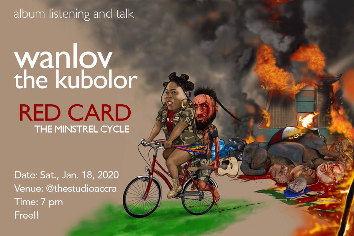 theStudioAccra's tweet photo. This Saturday. 7 pm sharp! Album listening and talk w/ @wanlov https://t.co/2dSnYhSD2c