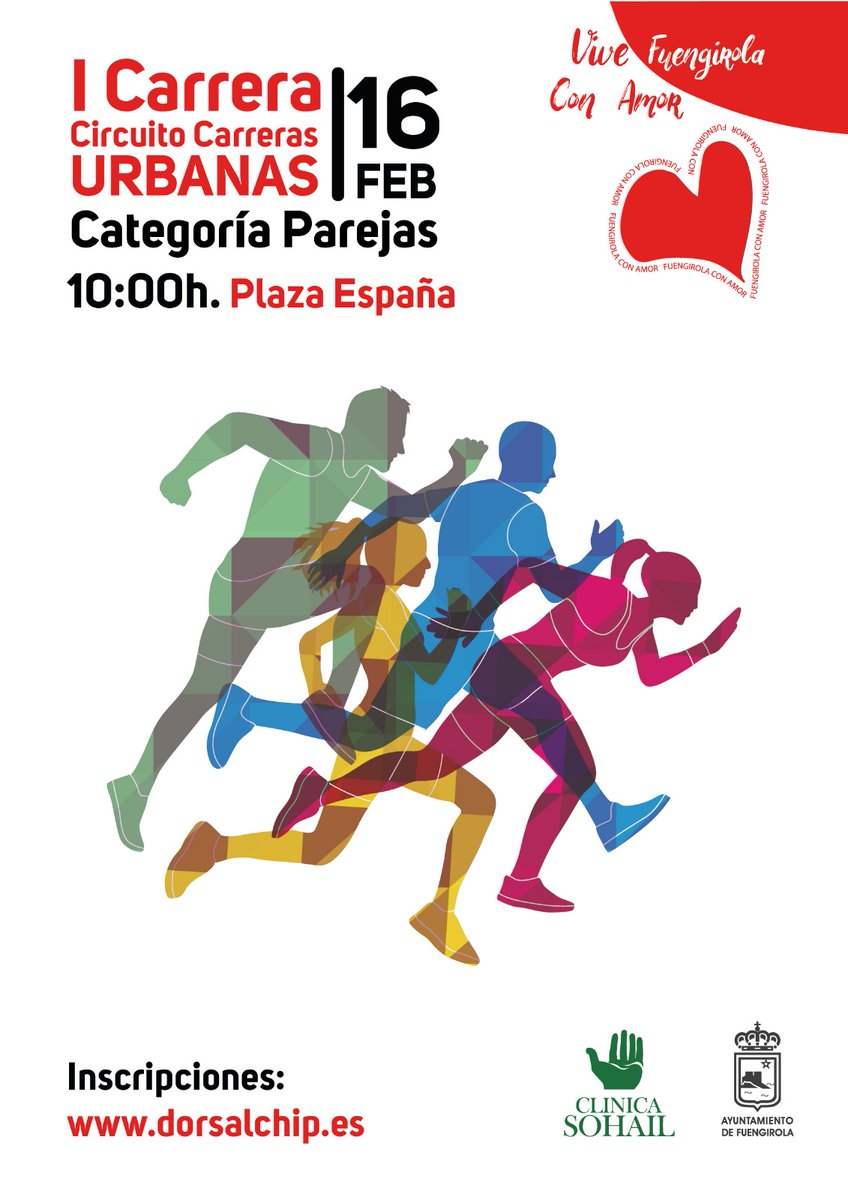 ¡En Clínica Sohail seguimos apostando por el deporte! 🙌
En esta ocasión colaboramos con la I Carrera del Circuito Carreras Urbanas de categoría parejas, en Fuengirola.  

El movimiento es salud. 💚

#clinicasohail #fisioterapia #fuengirola #malaga #tecnologia #salud #fuengirola
