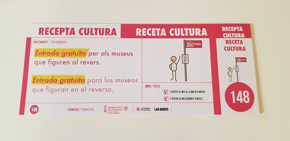 Culturadival's tweet photo. Hui el @valenciaetno es suma al projecte "Recepta cultura" de @GVAsanitat
Per una cultura inclusiva i social.
Els facultatius podran "receptar" visites culturals al nostre museu.
Treballem per una cultura reparadora
#FriendlyMuseums
@isauranavarro
@carlosgaliana
@Rius_Xavier https://t.co/B0tr6DB8pR