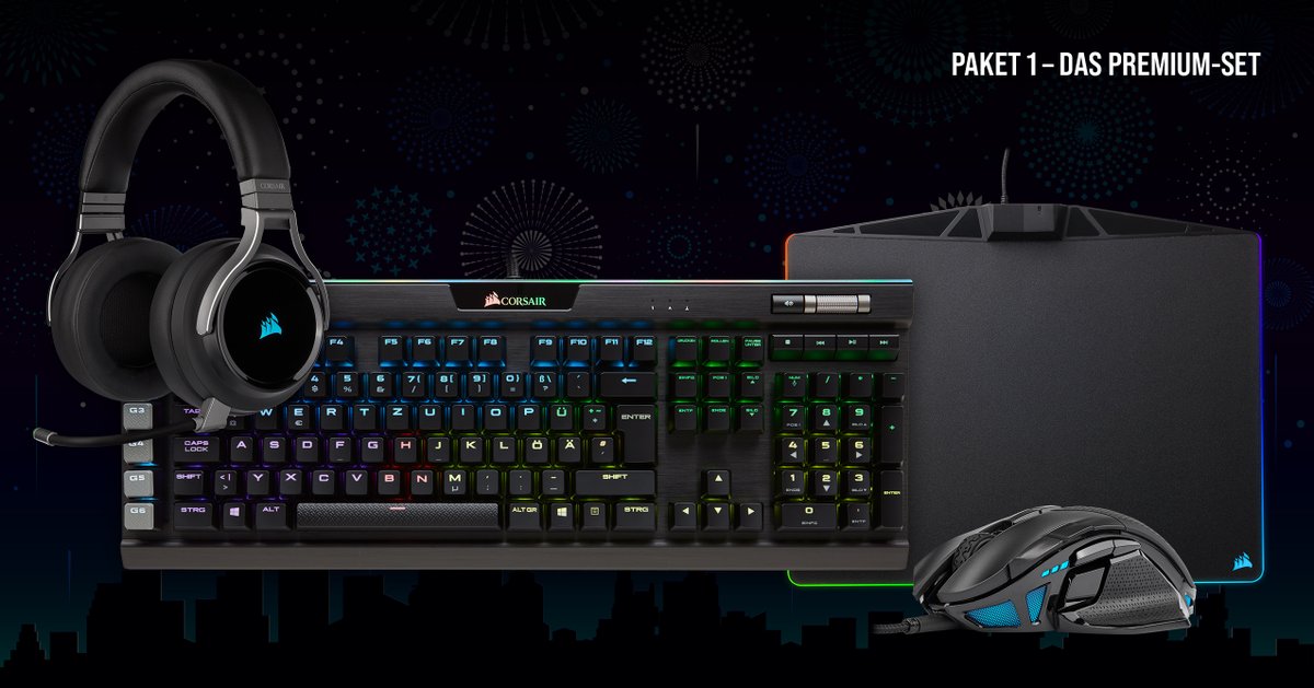 CORSAIRDE's tweet photo. Neues Jahr, neues Glück: Gewinne 1 von 3 Peripherie-Paketen! 🎁🍀

Welches der Pakete würdest du gern dein Eigen nennen? 👀

Zum Gewinnspiel: ➡ https://t.co/ax3Nzwq5b0 https://t.co/njtk1lA2RZ