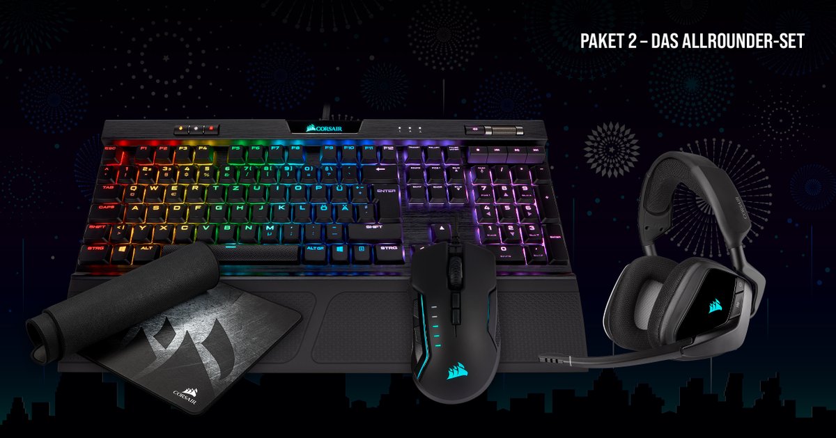 CORSAIRDE's tweet photo. Neues Jahr, neues Glück: Gewinne 1 von 3 Peripherie-Paketen! 🎁🍀

Welches der Pakete würdest du gern dein Eigen nennen? 👀

Zum Gewinnspiel: ➡ https://t.co/ax3Nzwq5b0 https://t.co/njtk1lA2RZ