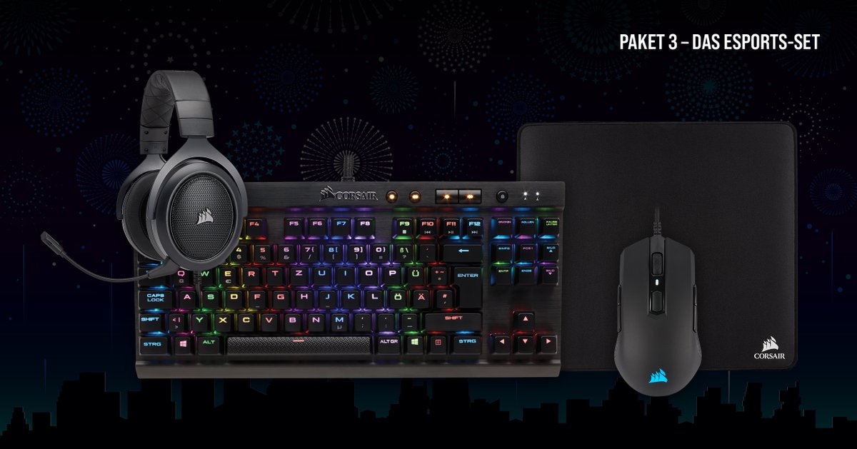 CORSAIRDE's tweet photo. Neues Jahr, neues Glück: Gewinne 1 von 3 Peripherie-Paketen! 🎁🍀

Welches der Pakete würdest du gern dein Eigen nennen? 👀

Zum Gewinnspiel: ➡ https://t.co/ax3Nzwq5b0 https://t.co/njtk1lA2RZ
