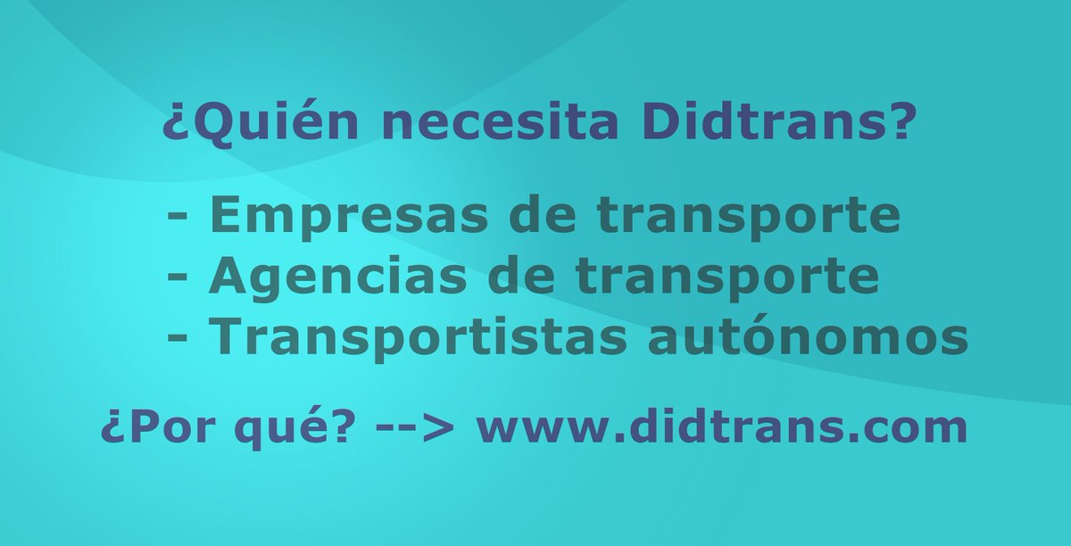 didtrans's tweet photo. Si eres #transportista o tienes una empresa/agencia de #transportes por #carretera, te interesa conocer @didtrans 
--> el #software que te facilitará la #gestión integral de tus #viajes🚚 -->https://t.co/LHsOmYCSVB

#FelizMiércoles #NoticiasTransporte #Transportistas https://t.co/W0o6WNeAep
