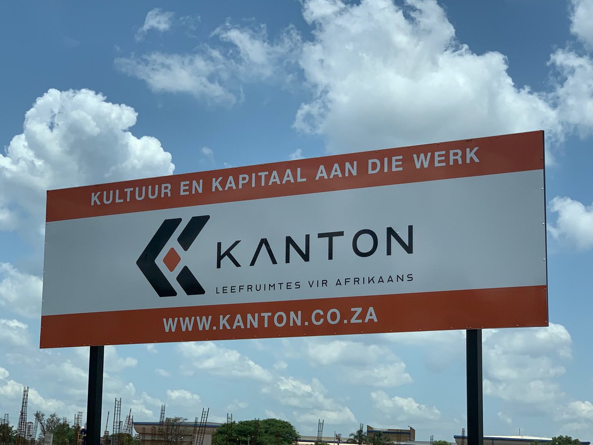 SolidariDirk's tweet photo. Die nuwe bord by die nuwe Sol-Tech-kampus se bouterrein. Kanton, die eiendomsontwikkelingsmaatskappy wat uit die Solidariteit Beweging gebore is, laat kultuur en kapitaal werk. Ons bou ‘n toekoms oop. https://t.co/NXDy5RSkJt