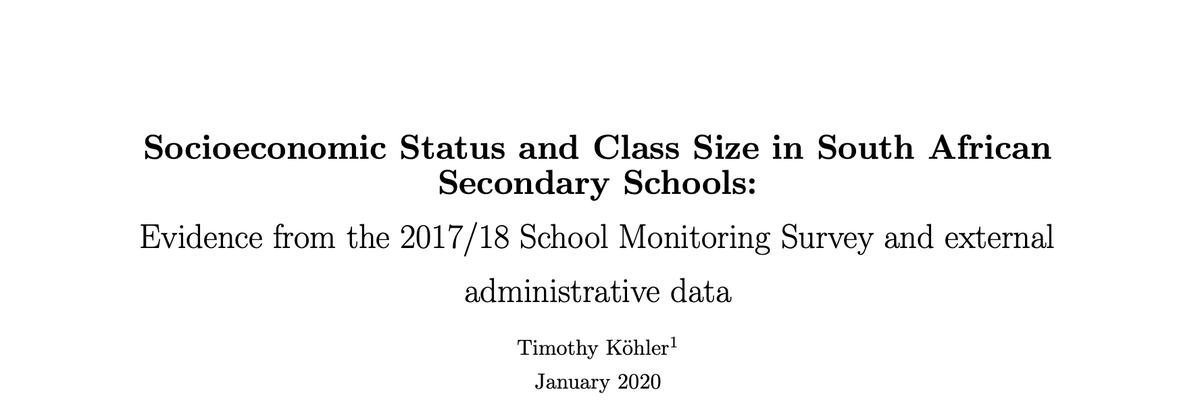 Yay! My paper on class size in South African secondary schools has just been published as a <a href="/StellenboschUni/">Stellenbosch University</a> <a href="/resepgroup/">RESEPgroup</a> Economic Working Paper. 

Available here for anyone interested: ekon.sun.ac.za/wpapers/2020/w…