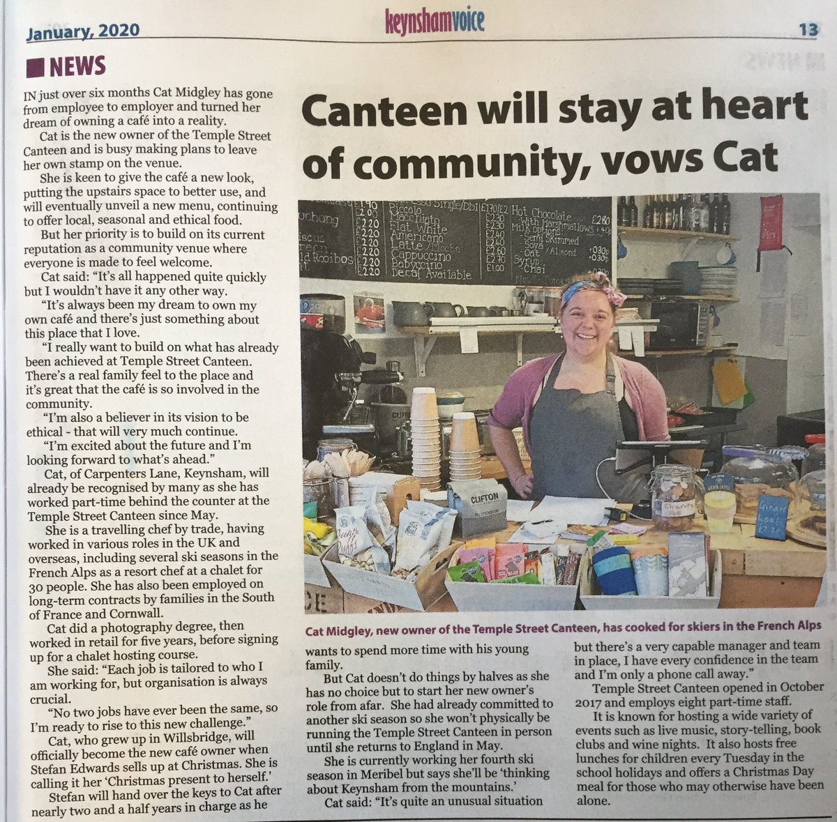 A lovely piece in this months Keynsham Voice