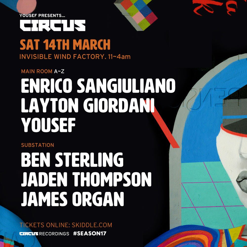 iwfactory's tweet photo. V excited to be welcoming @CIRCUSmusic to #iwf on the 14th of March featuring #EnricoSangiuliano, @LaytonGiordani, @yousefcircus and more! #club #circusliverpool #housemusic #techno #dancemusicliverpool https://t.co/hyFZYnFtpl