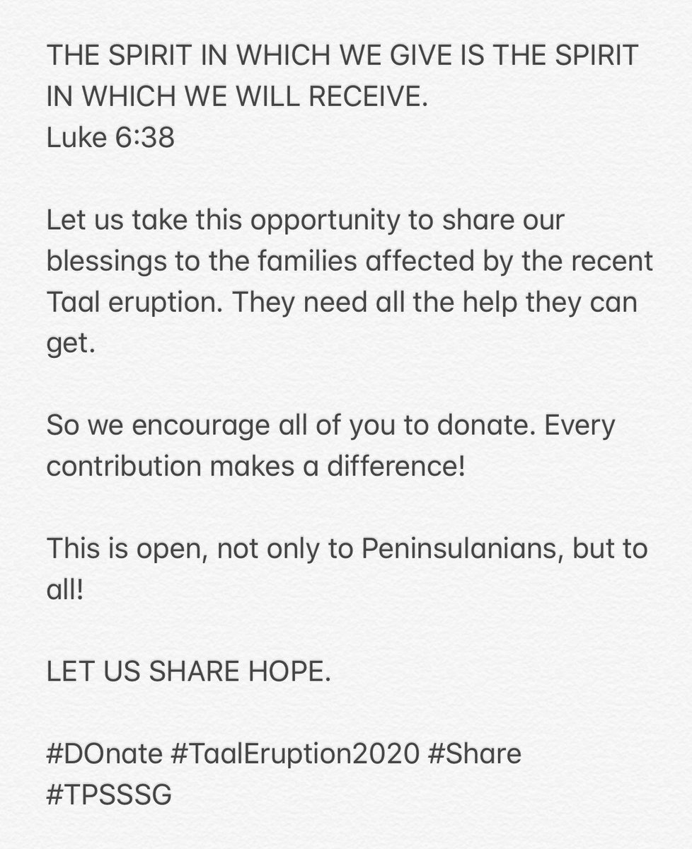 tps_ssg's tweet photo. #DOnate #TaalEruption2020 #Share #TPSSSG https://t.co/UV9mMQGSCB