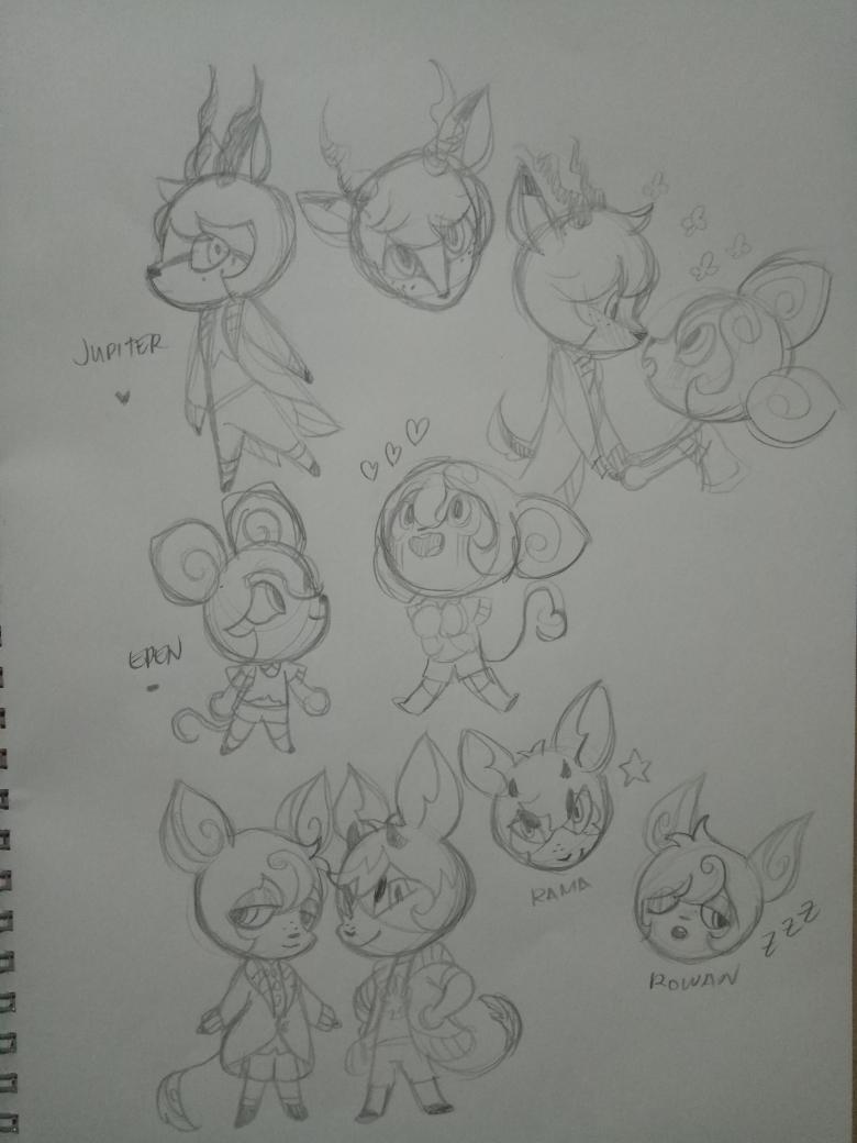I didnt bring my laptop so heres some doodle sketches uwu???? 