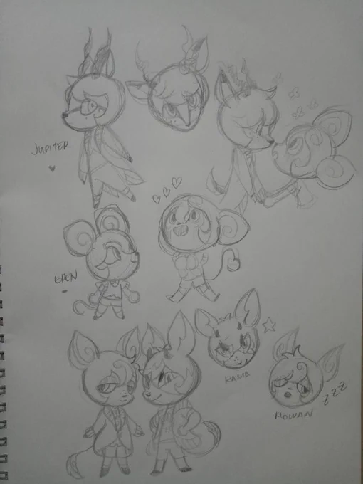 I didnt bring my laptop so heres some doodle sketches uwu???? 
