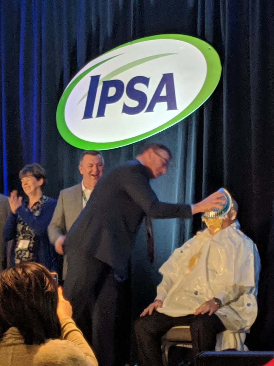 techadvisors's tweet photo. Todd takes the pie-to-the-face like a champ, and first thing in the morning no less! #IPSA2020 #ipsa31 #ClearlyIndependent https://t.co/RiVWCK7V3r