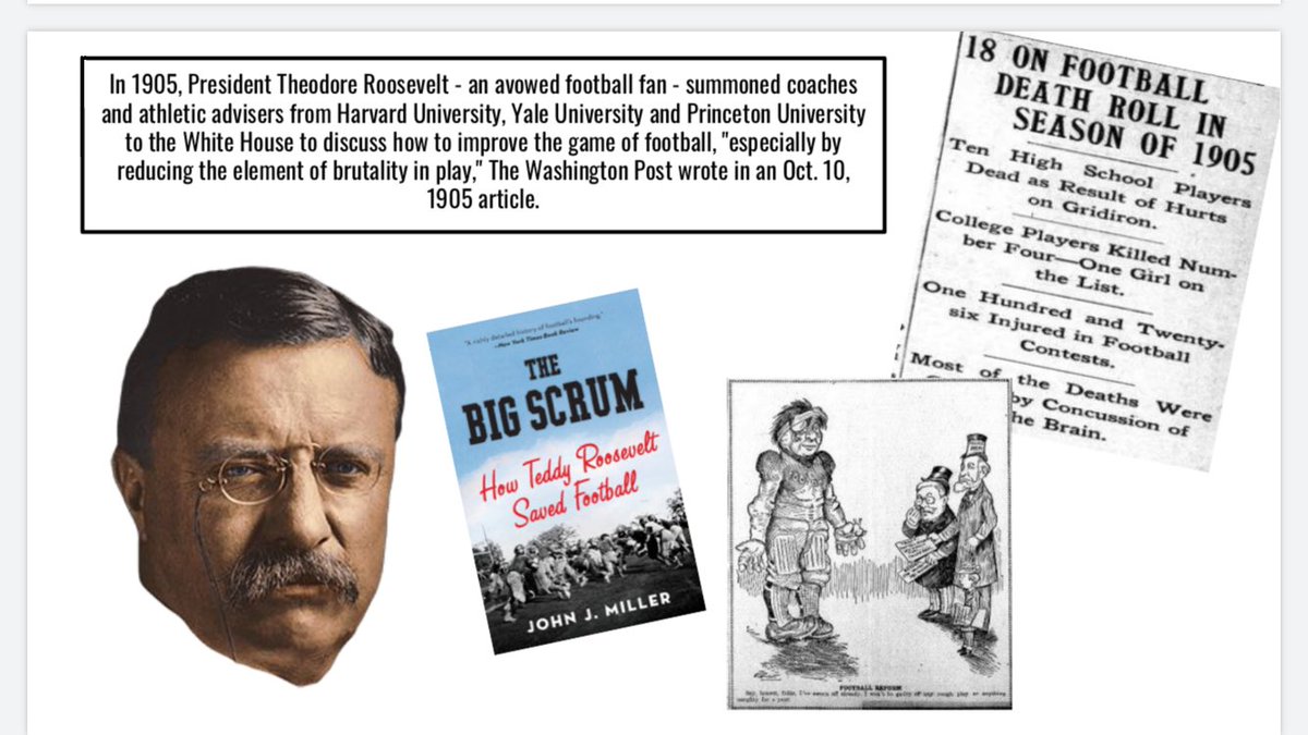 SmithUSHistory's tweet image. Awesome! Fitting that today’s lesson includes a bit on the history football and how Theodore Roosevelt influenced the sport. #Rutgers #TR @GregSchiano #Chop @TRooseveltNPS
