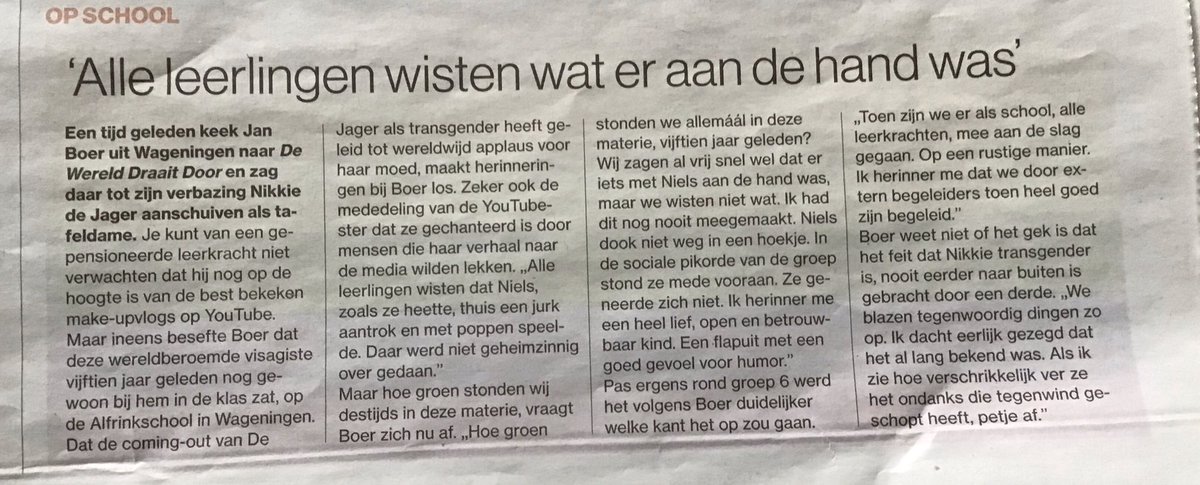 ariedekreij's tweet image. Mooi hoe er wordt gereageerd op de #comingout van #Nikkietutorial . Blijkbaar ook al in het verleden. Ik wens iedereen die moeite heeft met haar/zijn/het gender zo’n warme omgeving.