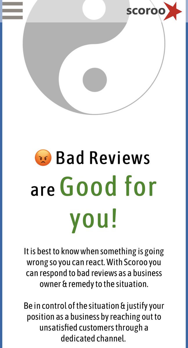 Bad reviews are good for your business.

Find out more at business.scoroo.com

#badreviews #reviews #marketing #seo #marketing