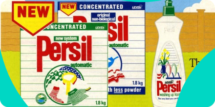 Unilever's tweet image. In 1991, @persiluk launched two concentrated variants using 30% less packaging and less powder. So fewer chemicals entered the water. Plus the boxes were made from 80% recycled cardboard. #90YearsOfDoingGood bit.ly/2uJczsG
