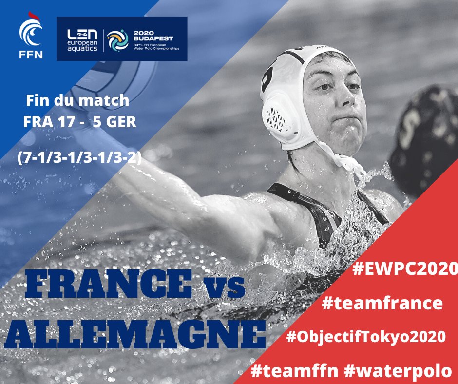 FFN_WaterPolo's tweet photo. 💥#EnDirect #ChampionnatsdEurope #EWPC2020🤽♀️🤽♂️
Très belle victoire des Bleues face à l'Allemagne 🔥💪
#Waterpolo #TeamFrance #TeamFFN #Budapest2020 #ObjectifTokyo2020 #watko https://t.co/wJ8qe9YMXf
