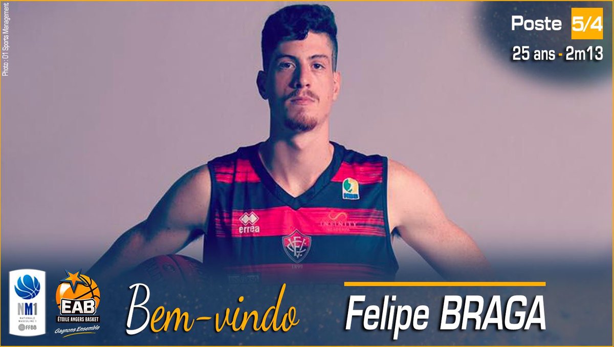 EABasket49's tweet photo. ✍️ L'Etoile Angers Basket vient d'engager jusqu’à fin mars l’intérieur Felipe Braga 🇧🇷 en provenance du championnat portugais. Le joueur a fait toute sa formation à l’@EBPLO, ce qui lui vaut le statut de JFL. Bem-vindo, Felipe ! 👋

#GagnonsEnsemble #SportAngers 🏀 https://t.co/2NSDLJx7RK