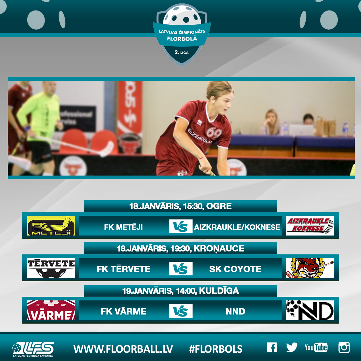 Nedēļas spēļu kalendārs 2.līgā #florbols #floorball