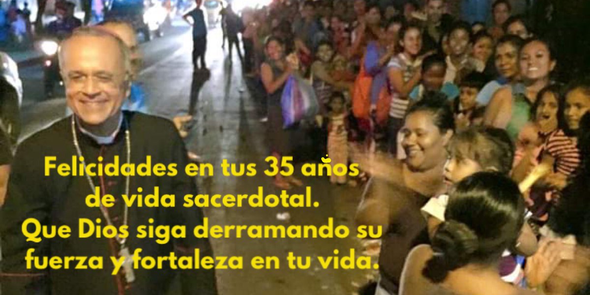 Hermano que Dios te bendiga. En tus 35 años de vida sacerdotal. Haz sido una bendición para nosotros y para toda Nicaragua 🇳🇮. Doy gracias a Dios porque eres una persona de una sola pieza. Firme y digno como todo un verdadero pastor. <a href="/silviojbaez/">Silvio José Báez</a> <a href="/EdwingRoman14/">Edwing Román</a> <a href="/mpatricia_m/">Martha Patricia M</a>