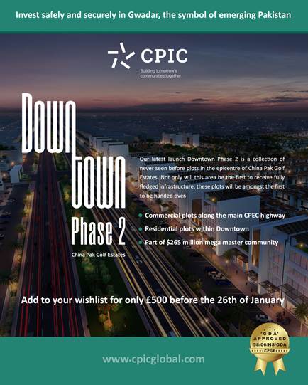ThisIsSunrise's tweet photo. Invest safely and securely in Gwadar with @cpicglobal 

Their latest launch Downtown Phase 2 is a collection of NEW plots in the epicentre of China Pak Golf Estates ✅  Find out more on https://t.co/eQ6nrnDS3K 

Add to your wishlist for only £500 before the 26th of February. https://t.co/b2uYJ2Gzvt