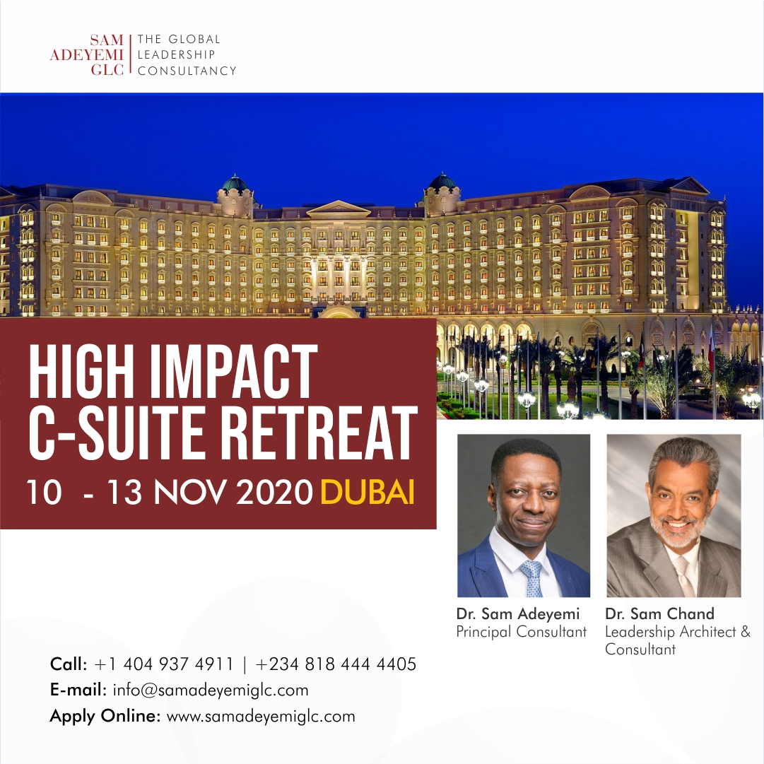 sam_adeyemi's tweet photo. Join us at the High Impact C-Suite Retreat this year in Dubai for business leaders, government officials, CEO's, etcโ . Discover more and contact us today.
โ
#c-suite #ceo #retreat2020 #samadeyemi #saglc #samadeyemiglc #leadership #consultants #high-impactโ https://t.co/A7EN42EFAc