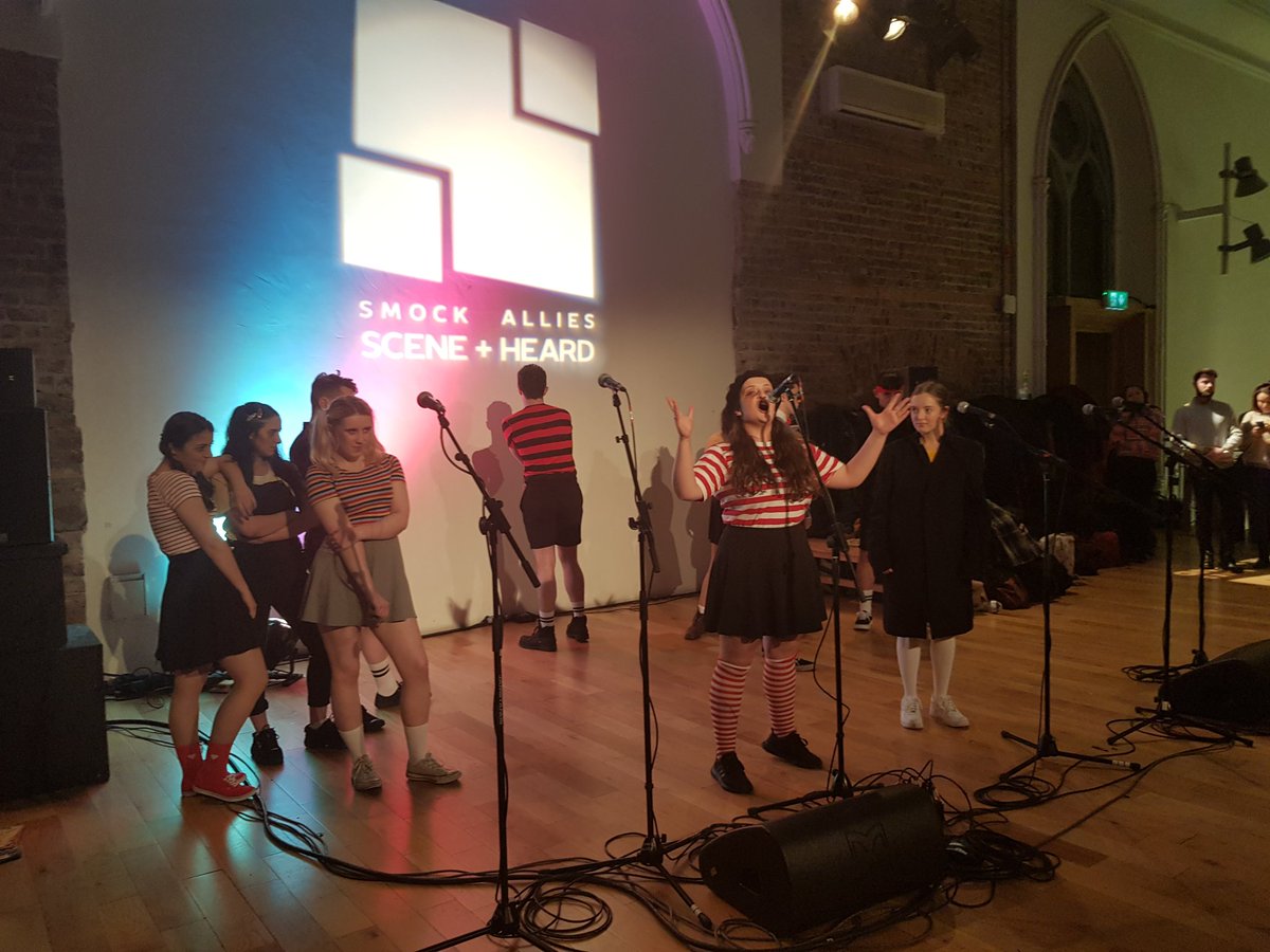 HelenKMcGrath's tweet photo. What a launch party last night for #sceneandheard2020 
Huge thanks to @midnightscowl @ClionaDukes and all @smockalley for a rip-roaring event. Check out the amazingly varied, something for everyone programme. https://t.co/h16de59eNk https://t.co/vBEtNrC7gV
