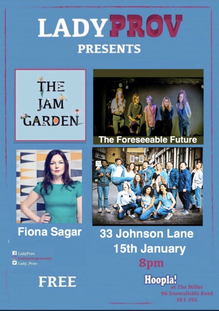 It’s tonight! 8pm <a href="/hooplaimpro/">Hoopla Impro</a> <a href="/themillerpub/">The Miller Pub</a> with <a href="/33Johnsonimprov/">33 Johnson Lane</a> <a href="/fionasagar/">Fiona Sagar</a> and The Foreseeable Future, it’s going to be awesome. We also have our jam garden open to all female/female identifying and all levels. Get involved! #improv #womanwhoimprov #ladyprov