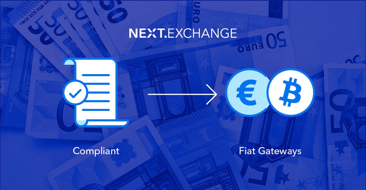 NextExchange's tweet photo. Fiat gateways are vital for growing the #blockchain and #cryptocurrency markets. The presence of a legal entity allows $NEXT to withdraw their #crypto assets to fiat and trade cryptocurrencies against pairs such as #USD and #EUR . https://t.co/y9zTvVVM7Z