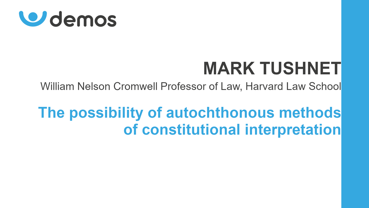 DEMOS_H2020's tweet photo. "Is there a distinctive form of legal reasoning & interpretation in #populist regimes?" Check out Professor Mark Tushnet's keynote speech at #PopConCSS
⏩https://t.co/12WP0gWq7E @Harvard_Law https://t.co/vFhn45lra9