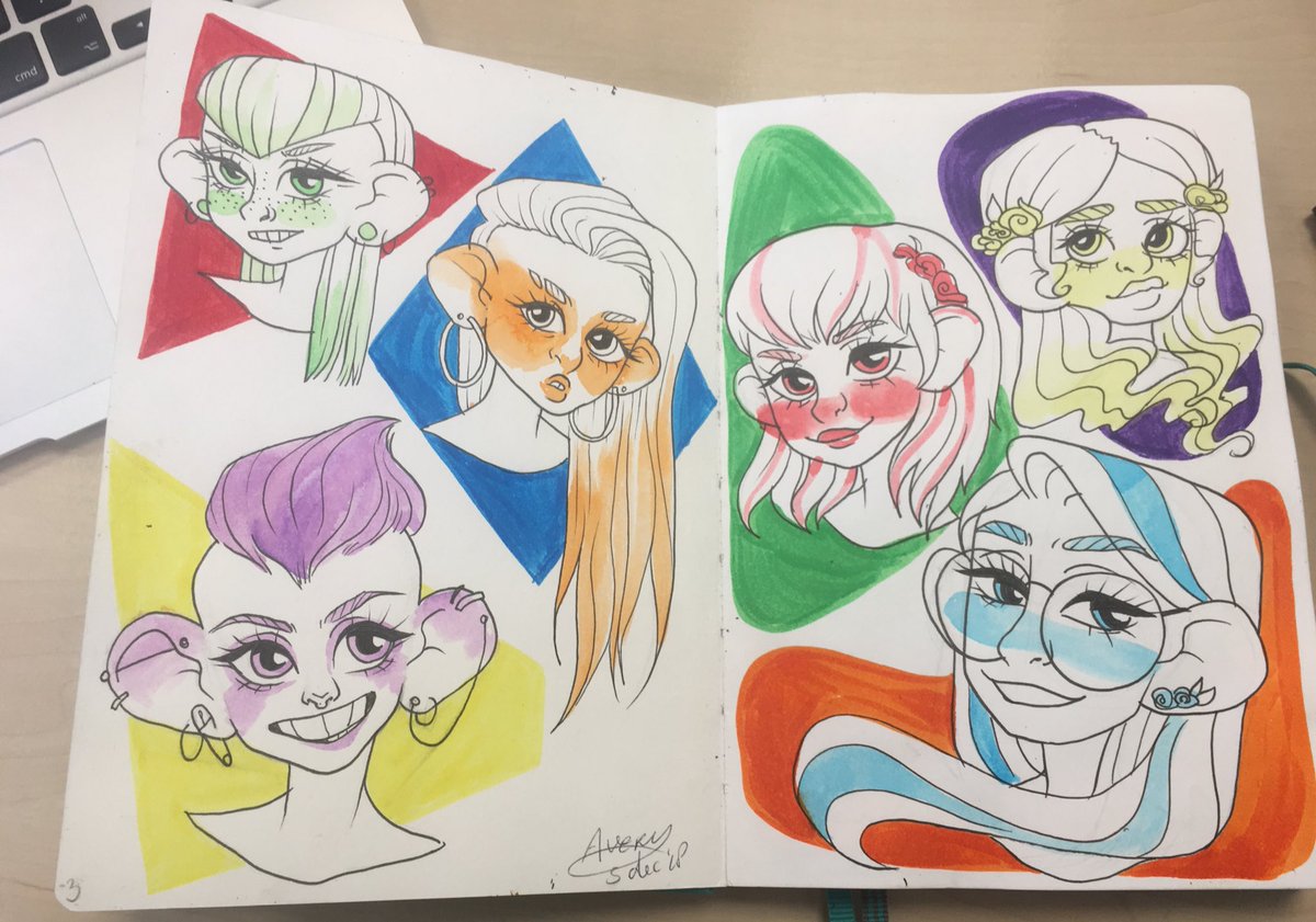 starealittle's tweet photo. i wanna try writing for these ladies... theyre all wlw and theyre color coordinated so. orange/blue goes with blue/orange for example 

please help me find some nice names for them !!! if theres specific reason/meaning lmk too pls !! https://t.co/ITdW841UQq