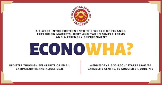 ISPA (@ie_socialpolicy) on Twitter photo 'Econo...wha?' is a 6 week evening course, run by <a href="/FinJusticeIre/">Financial Justice Ireland</a>, and designed for people who have an interest in learning more about finance, markets and all things economic from a global justice perspective.
Click on the link for more info: eventbrite.ie/e/econowha-int⦠'Econo...wha?' is a 6 week evening course, run by <a href="/FinJusticeIre/">Financial Justice Ireland</a>, and designed for people who have an interest in learning more about finance, markets and all things economic from a global justice perspective.
Click on the link for more info: eventbrite.ie/e/econowha-intā¦