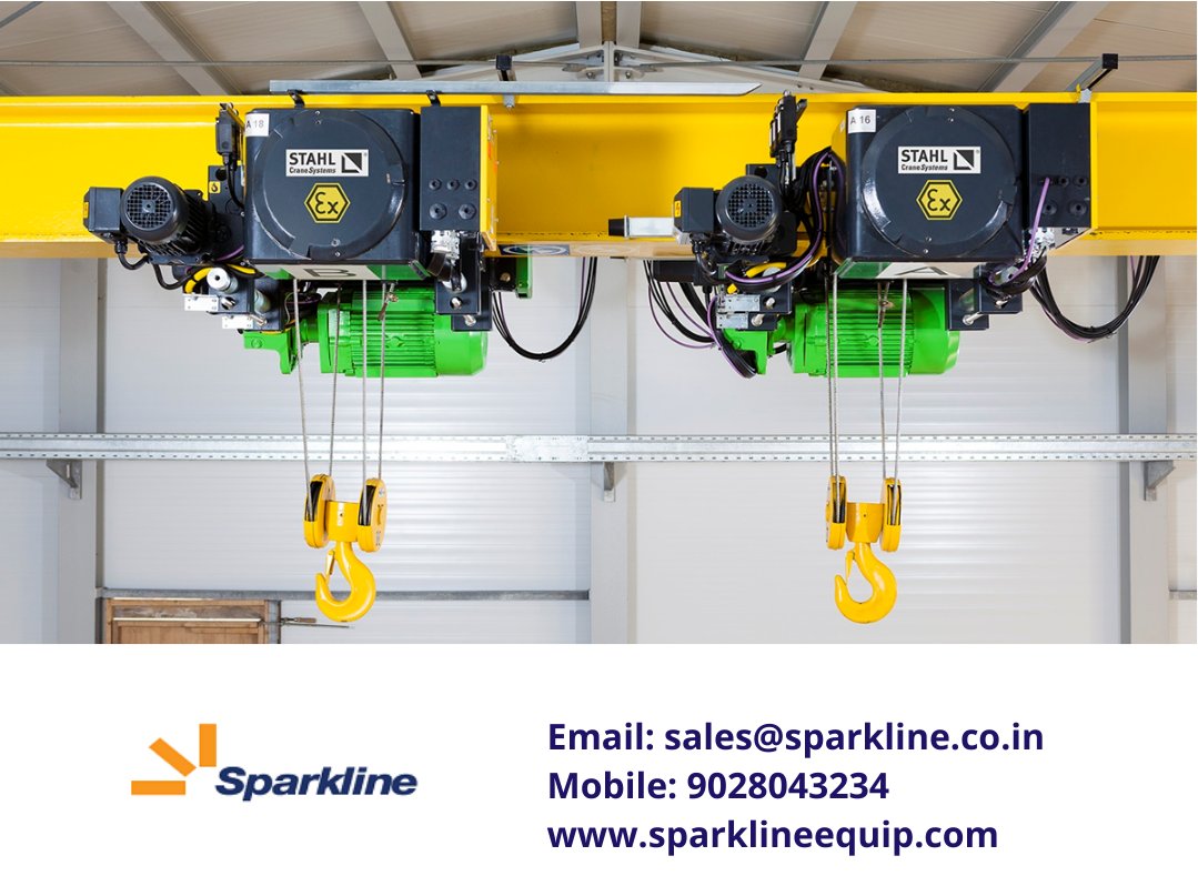 sparklineequip's tweet photo. Get a wide range of Wire Rope Hoist and Chain Hoist with different configurations as per customer requirements at Sparkline Equipments.
Get info - https://t.co/fwKEK263Jv
#chainhoist #sparkline #wireropehoist #hoistcrane #crane https://t.co/zUs5BolDNP