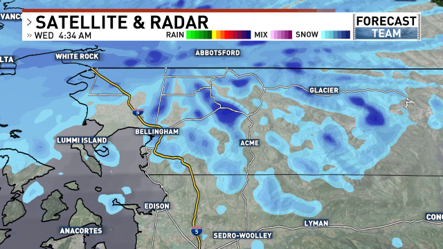 abbyacone's tweet photo. Seattle, Tacoma, Olympia and Everett were primarily spared from most of the snow overnight. HOWEVER, heavier totals stacked up in the Kitsap Peninsula, over Port Angeles and the NW Interior. This will wind down the next couple of hours - more rain/snow this P.M. #wawx #KOMONews https://t.co/G56Q7HnxqO