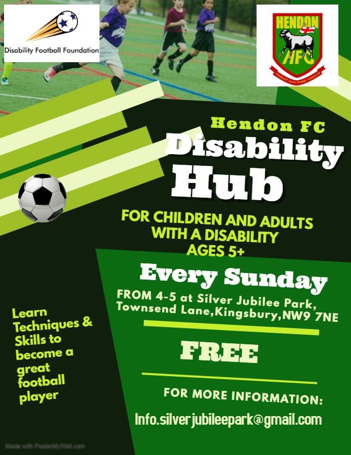 HendonHub's tweet photo. Please share and help make awareness about the 1st ever disability hub in Brent and Middlesex. 

If any one is interested in joining please register your interest by emailing us on Info.silverjubileepark@gmail.com. 

@JubileeSilver 
@HendonFC https://t.co/pnsWLGTyVI